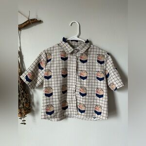 Vintage Look Milk Box Button Up Shirt
